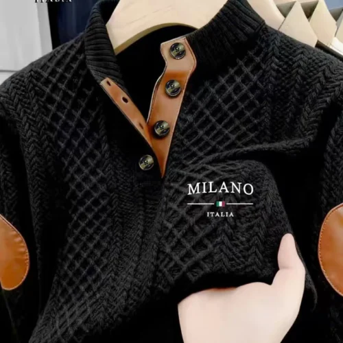 S4c0e5cc7a1954088a8dee82739b94577g.webp Men's Fashionable Hoodie Warm Material Solid Color Pattern Casual Wear for Autumn Winter Can Be Worn Outside or Inside