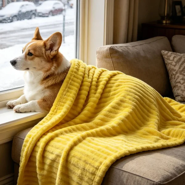 Washable Ribbed Pet Blanket