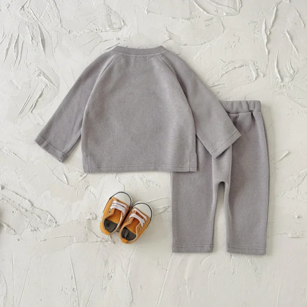 S4dba7a649b8c4438844987e48c1516b69.webp Baby Girl Clothes Cotton Spring Fall Baby Boy Clothing Lamb Pattern Towel Embroidery Top+Casual Knee Protection Pants Sets