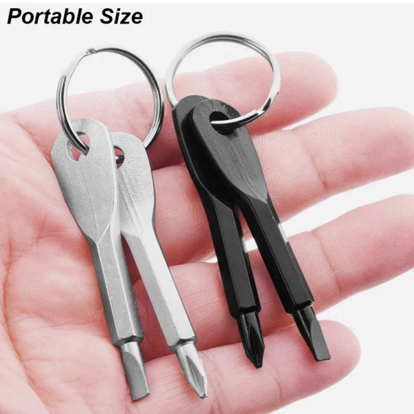 S4e38ac8534514b25b85174fb09ff4239f.webp Portable Phillips Slotted Screwdriver Set Key Ring Keychain Mini Pocket Keyring Cross Screw Driver Repair Tool Gadget EDC Small