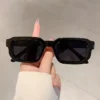 New Men Vintage Rectangle Frame Sunglasses Fashion Retro Sun Glasses Luxury Brand Design Glasses UV400 Eyewear Women Goggles