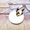 Necklace and Earring Jewelry Set Round Ornament Brand New 925 Sterling Silver Together Forever Trendy Gift For Women