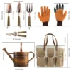 S56ce21a9709a4083bedbf17aaa83e1674.webp Garden Tool Set Include Rake, Cultivator, Pruning Shear, Weeder, Trowel, Transplanter, Gloves,bag,watering Can