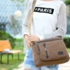 Canvas Shoulder Crossbody Bag for Men Women Retro Simple Fashion Multi Layered Square