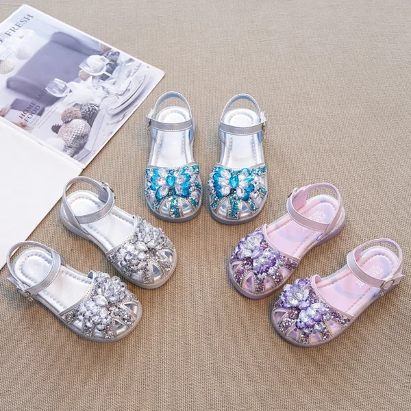 S5e4aba03dc464545b5a53ce9e50bea35C.webp 2025 Children Sandals for Girls Summer New Fashion Korean Style Soft Bottom Anti-slippery Versatile Princess Cut-outs Shoes