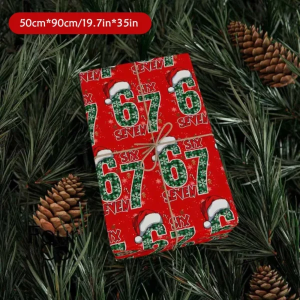 Holiday Gift Wrap with Santa 67, Funny Christmas Themed Wrapping Paper, Kid's Holiday Gift