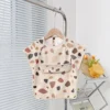 Cute Baby Bibs Toddler Baberos Bavoir Waterproof Short Sleeve Apron Cartoon Animals Children Feeding Smock Bib Baby Stuff 0-6Y