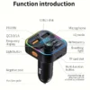 S63c6c158c4204e3682652b791beeb973f.webp FM Transmitter Bluetooth 5.3 Handsfree Car AUX Radio Modulator MP3 Player with PD20W QC3.0 Fast Charge Adapter Car Accessories