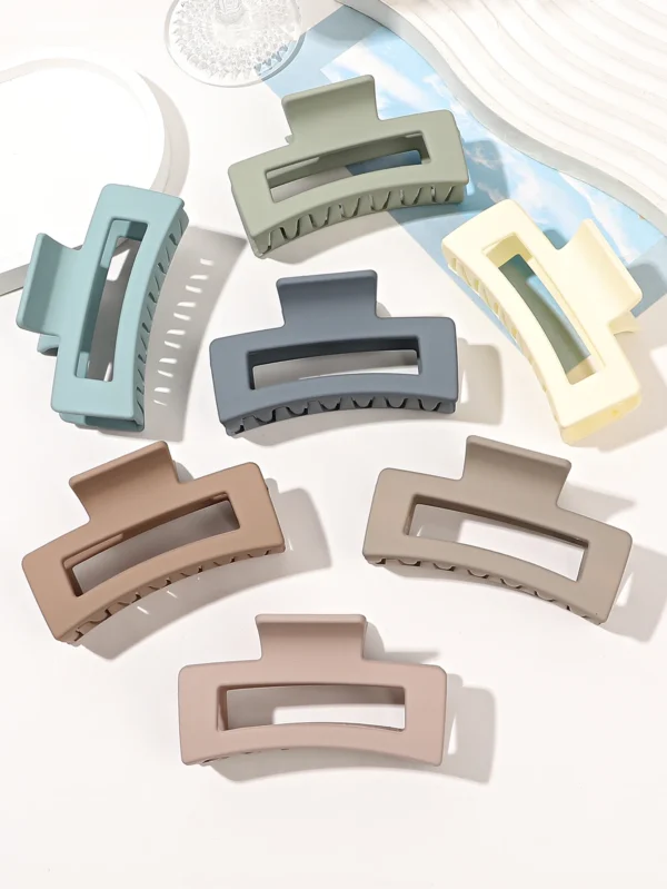 7 Piece Matte Square Hair Claw Clips – 3.4 in