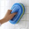 S699304bbf8614f2ca90aee6288038524g.webp Household Cleaning Brush With Handle Dish Soap Bathroom Kitchen Tub Thicken Scrubbing Sponge Wipe Durable Tools Accessories Home