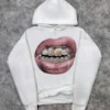 Men's hoodie, casual pink lip print hoodie retro comfortable sweatshirt casual high-quality hoodie