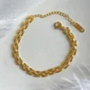 Minimalist Watch Band Link Chain Bracelet for Women, Stainless Steel Waterproof Bracelets,Trendy Jewelry Gift