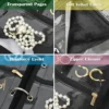 Travel Jewelry Organizer Case,Jewelry Bags Jewelry Storage Book Binder with Clear Zipper Velvet Pouch for Traveling,Earrings