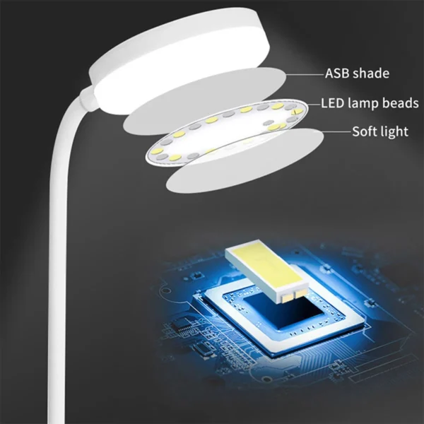 Desk Lamp USB Plug Rechargeable Table Lamp Bed Reading Book Night Light LED 3 Modes Dimming Eye Protection Light Bedside Lamp