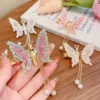 S73e5bca8cf04426cbc4dbc7f9b10a243w.webp Hair Accessories For Women Hair Styling Tassel Butterfly Hairpin Headwear Shiny Hair Clips Flying Barrette Hair Clip