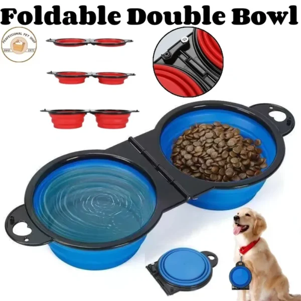 Collapsible Double Pet Travel Bowls