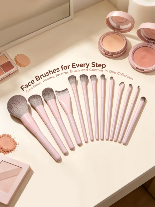 S7a88e0ce61314cc2bd4dbc1e99954f72k.webp Makeup Brush Set - Soft Synthetic Hair Brushes for Beauty Tools - Foundation Brush, Blush Brush, Eye Shadow Brush, Powder Puff
