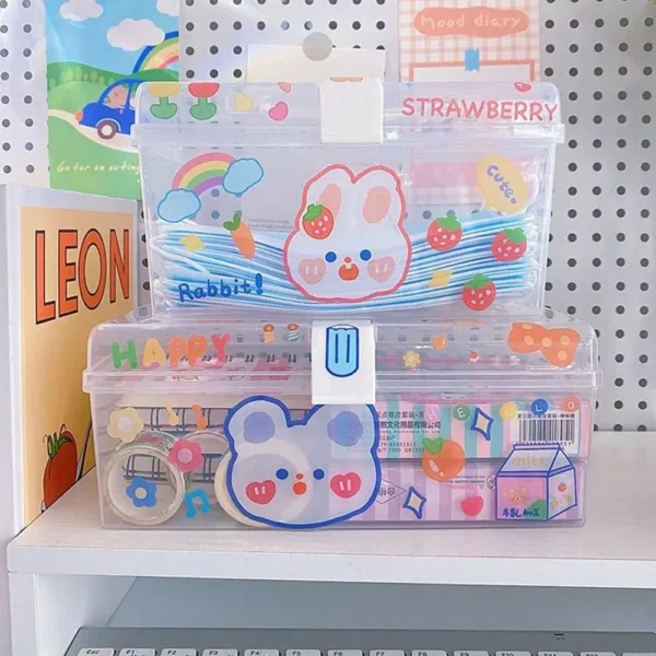 Storage Box Household Miscellaneous Storage Box Large-Capacity Waterproof Dustproof Jewelry Bead Container Desktop Storage Case