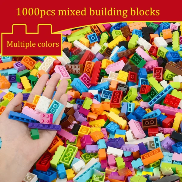 1000 Pieces of Building Blocks City DIY Creative Building Blocks Compatible Building Blocks Large Base Plate Educational Childre