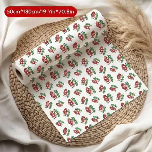 Holiday Gift Wrap with Santa 67, Funny Christmas Themed Wrapping Paper, Kid's Holiday Gift
