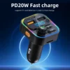 S7d2c446e1e834bbaa98ef1eac106249b7.webp FM Transmitter Bluetooth 5.3 Handsfree Car AUX Radio Modulator MP3 Player with PD20W QC3.0 Fast Charge Adapter Car Accessories