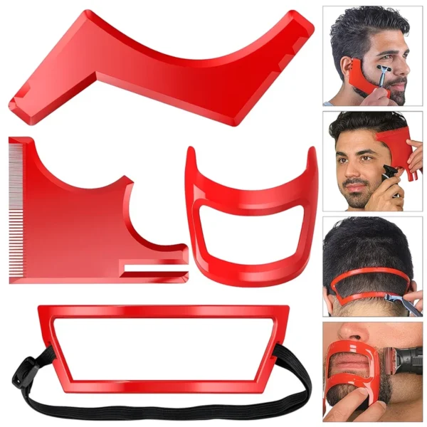 S7dc922bc83824b8499af640ae5a02ffeH.webp Beard Styling Tools Set with Four Shaping Guides for Grooming Shaving And Defining Hairlines Goatees And Collars