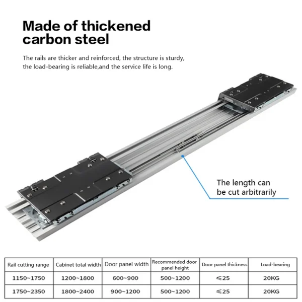Cabinet Small Flat Lay Bus Sliding Door Pulley Track Wall Cabinet Floor Cabinet Double Damping Buffer Sliding Door Hardware