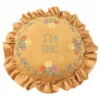 European-Style Pillow Two-Sided Sponge Balcony Cushion Home Decoration Embroidery Letter Printing Ruffled Round Love Pillowcase