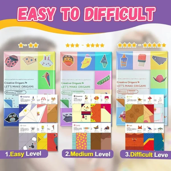 S81c6dff2b35a422fb547f0991931d6a5s.webp Origami Kit 30/96 Sheets Origami Paper Craft Guiding Book DIY Art Craft Projects Supplies for Beginners Children Kids Boys Girls