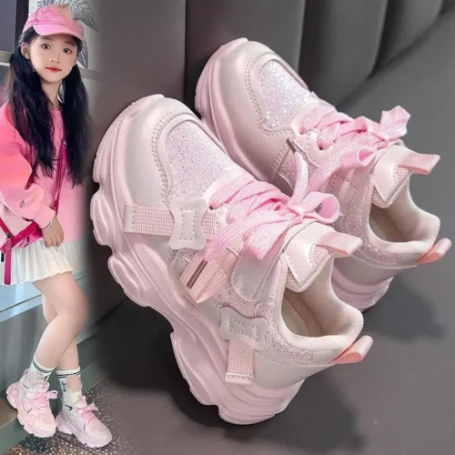 S84349af2c1cc427998926519b5a3db59l.webp Children's Sneakers 2026 Light Athletic Kids Running Shoes Fashion Girls Boys Shoes Outdoor Casual Snekaker Walking Shoes New