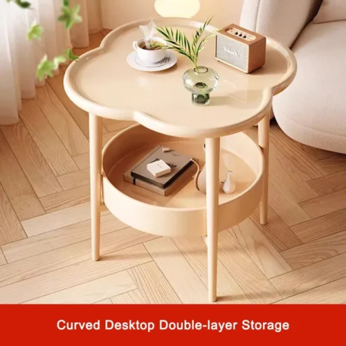 S849a42f5df8645be83ba58544d6aef7bx.webp Modern 40*40CM Side Table Plastic Double Layer End Table Samll Easy to Assemble Bedside Table for Living Room