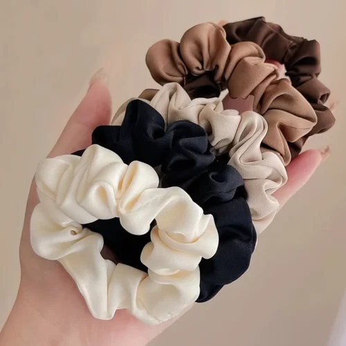 S866d59dc5147459c9eb06473013b8f25X.webp Women's Satin Scrunchies – Large Hair Ties for Low Bun & Ponytail, Simple Elegant Design, Versatile Daily Hair Accessory