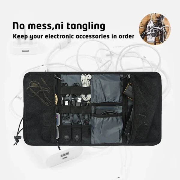 S8800711edbda46d4afd0d04eb697a7aem.webp Electronic Organizer Cord Pouch, Travel Cable Charger Phone Accessories Bag Organizer Roll up Tech Carrying Case for USB Cables