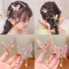 S8c3ee86cf0e046b38ce94bdf83403c6b3.webp Hair Accessories For Women Hair Styling Tassel Butterfly Hairpin Headwear Shiny Hair Clips Flying Barrette Hair Clip