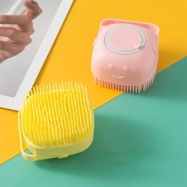 Pet Bath Brush with Shampoo Dispenser