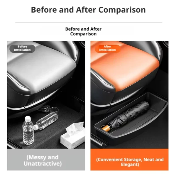 S8e97b136b8604fd584991f84030405843.webp Car Under Seat Storage Box ABS Drawer Organizer Anti-Slip Universal Auto Front Seat Tray Interior Accessories