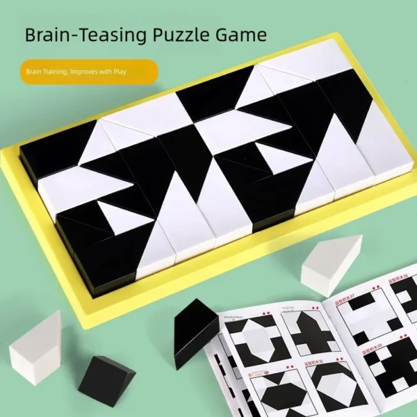 Educational Black and White Building Block Puzzles, Educational Toys That Promote Learning, Entertainment, Intelligence, Manual and Mental Dexterity, Hand-Eye Coordination, Interaction, Interest Development, Two-Player Interaction, Logical Reasoning Training, Tabletop Games, Suitable for Birthdays,