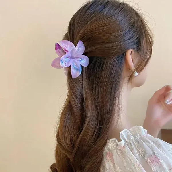 S927cc13fc332463d96f1068580545c5bl.webp Flower Hair Claw Clip for Women Fashion Hair Clips Crab Clamp Barrettes Girls Hair Accessories Summer Shark Hairpin Headwear 1pc