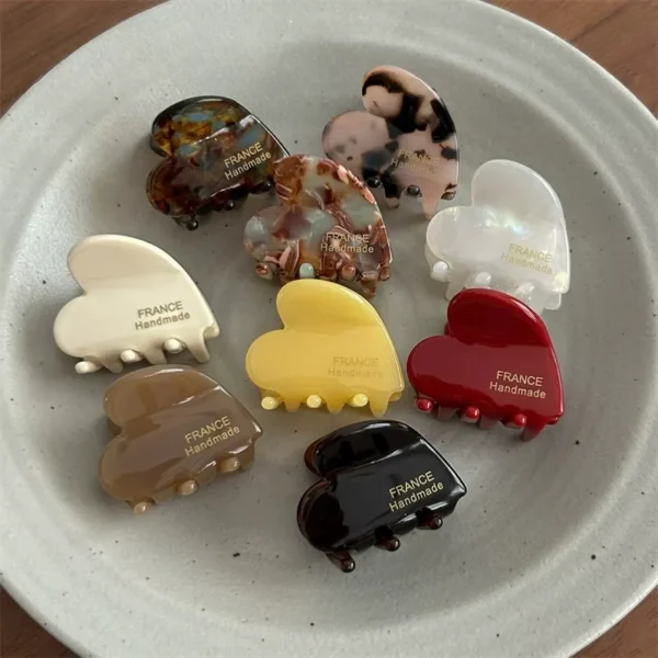 S93d2df7b87034638857c6e3fcec8b7e7Y.webp 3.5cm Small Hair Claw Acetate Hair Crabs Cute Heart Shaped Hairclips Children Women Girls for Hair Accessories Hairpins Clips