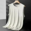 S97692548d4d94cf4a2f9d441894e4322V.webp Men's Ice Silk Mesh Vest Lightweight Sports Summer Wear Sleeveless T-shirt Tank Top Casual Fashion Outerwear