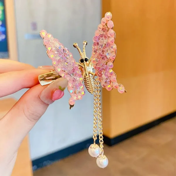 S997a53d8f9704dcc81b70bc081beba0bZ.webp Hair Accessories For Women Hair Styling Tassel Butterfly Hairpin Headwear Shiny Hair Clips Flying Barrette Hair Clip