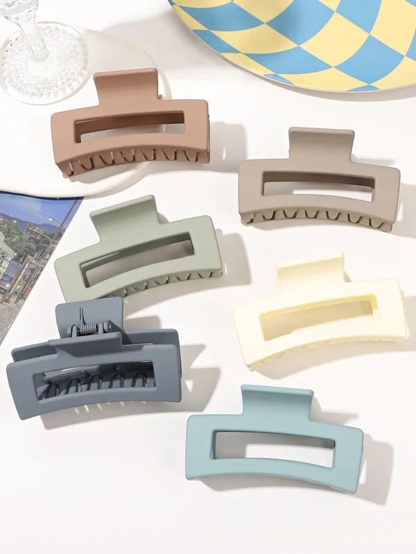 7 Piece Matte Square Hair Claw Clips – 3.4 in