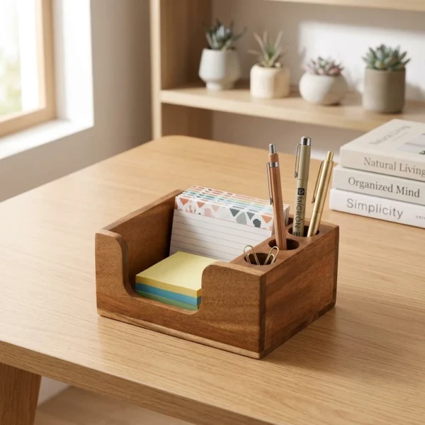S9c84a150caf74d798539c8bd59f4b383S.webp Solid Wood Desk Organizer with Smooth Surface and Eco-Friendly Finish Features Scientific Compartment Design for Office Students