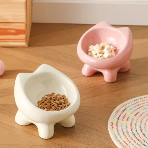 Super cute cat bowl, ceramic cat and dog bowls, cat food bowl, pet feeding bowl, pet supplies.