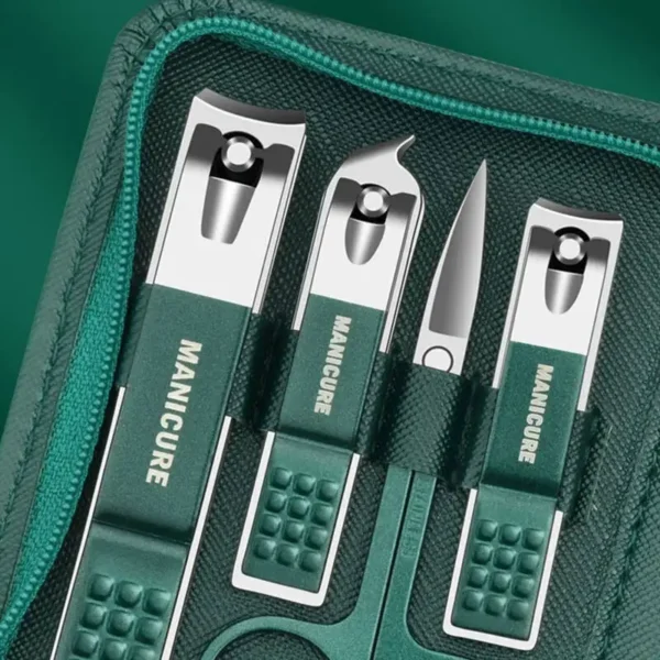 S9fffcf9602394e87936b06b563b9d096c.webp 6-9 Pcs Manicure Set With Leather Case Professional Foot And Face Care Tool Kits Stainless Steel Nail Clipper Sets Gift