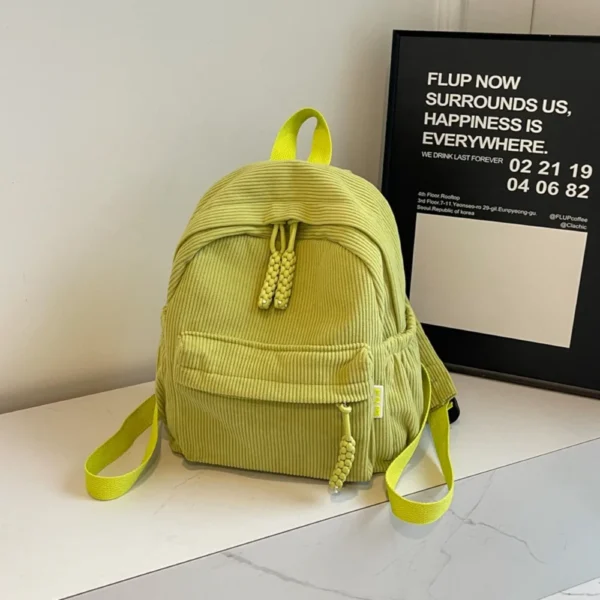 Travel Bag Daily Use Lightweight Corduroy Backpack Solid Color Practical Small Backpack Japanese Style Casual Travel Bag Women