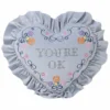 European-Style Pillow Two-Sided Sponge Balcony Cushion Home Decoration Embroidery Letter Printing Ruffled Round Love Pillowcase