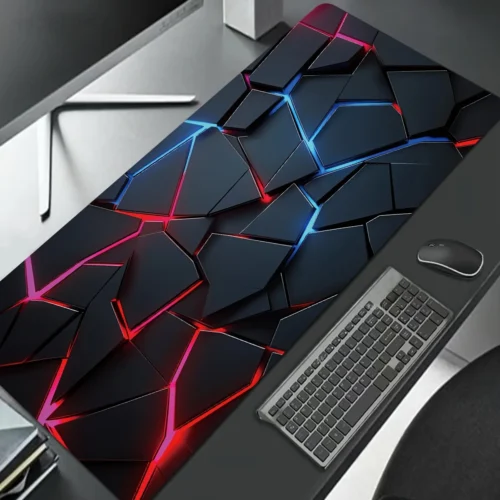 Sa376b031f6a34de4a58f95a1017ac068a.webp Large Gaming Mouse Pad 90x40 Red Blue Gradient Design Non-Slip Rubber Sewn Edge Gaming Desk Mat Keyboard Gamers and Office Work