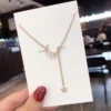 Sa3e62854bcba4dfb93d7b64ba3b5161eA.webp New Simple Moon Star Pendant Choker Necklace Simple Gold Color Alloy Charm Chain Collares Necklace For Women Party Jewelry