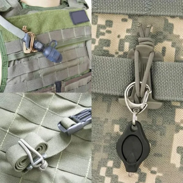 Sa52995c52b2b4d3faf8bf4b3f4cf5c1a9.webp 2Pcs Backpack Buckle Clamp Carabiner Survival Gear Tools Carabiner Clips Outdoor Nylon Camping Bag Hanger Hook Wild Hike